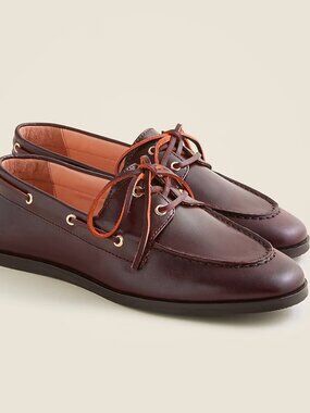 NWB Classic Brown Leather Lace-Up Casual Boat Shoes Loafers (Women's Size 10)